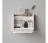 Tavolo da trucco da parete in legno con specchio, compatto, set da toeletta per donne e ragazze, perfetto per la decorazione della camera da letto e del soggiorno
