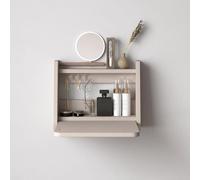 Tavolo da trucco da parete in legno con specchio, tavolo da toeletta compatto per donne e ragazze, perfetto per la decorazione della camera da letto e del soggiorno