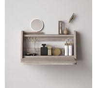 Tavolo da trucco da parete in legno con specchio, tavolo da toeletta compatto per donne e ragazze, perfetto per decorare la camera da letto e il soggiorno.