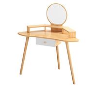 Tavolo da trucco moderno con 1 cassetto, elegante tavolo da toeletta angolare per la casa e la camera da letto, per gli amanti del trucco, scrivania in legno per acconciature