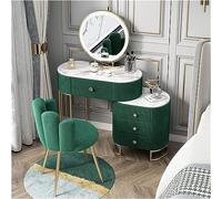 Tavolo da trucco moderno con specchio, 4 cassetti e ripiani, tavolino compatto bianco per camera da letto, elegante soluzione per riporre oggetti, 80 x 40 x 75 cm