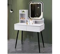 TAVOLO DA TRUCCO SCRIVANIA CASA IN MDF CON SPECCHIO QUADRATO E CASSETTI ARREDO