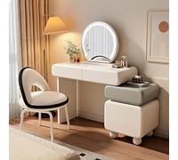 Tavolo Da Trucco Vanity Con Cassetti Luci A LED Sedia Regolabile Specchio | Intelligente For Camera Letto E Regalo(Grey,80cm)