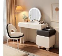 Tavolo Da Trucco Vanity Con Cassetti Luci A LED Sedia Regolabile Specchio | Intelligente For Camera Letto E Regalo(Black,100cm)