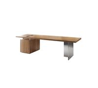 Tavolo Da Ufficio Banco da lavoro semplice in legno massello for piccoli spazi, scrivania moderna for supervisore indipendente, adatta for studio e azienda Scrivania Con Contenitore(180x80x75cm)