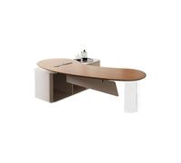 Tavolo da ufficio in legno massello con tavolo da tè, scrivania creativa a forma di anacardi, ideale per l'azienda e la casa, ufficio con deposito (200 x 77 x 75 cm)
