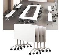 Tavolo da ufficio pieghevole con struttura in metallo resistente, design silenzioso con chiusura a ribalta per sale conferenze e spazi di formazione mobili