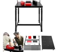 Tavolo da wrestling con braccio, design regolabile per casa, ufficio e palestra, tavolo da battaglia standard con 2 gomitiere per migliorare l'allenamento della forza del polso e le prestazioni
