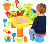 Tavolo d'acqua e sabbiera 2in1 con accessori per bambini 3+