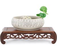 Tavolo D'altare, Legno, Base Piedistallo, Fusione Cinese-Occidentale, Intagliato A Mano, Mogano, Supporto per Il Culto Personale, Brown, 30 * 13.5 * 7cm