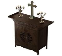 Tavolo D'altare per Il Culto, Tavolo da Meditazione Buddista E Cattolico, Armadio in bambù con Spazio di Archiviazione, Santuario Domestico Personale per Il Culto,47.2X39.3X15.7in