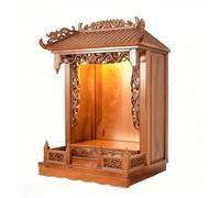 Tavolo Dell’Altare Meditazione Piccolo Intagliato in Legno Supporto Mostra Della Scultura Della Statua Buddha Piedistallo Supporto Del Santuario(Without door,35 * 30 * 60cm/13.8 * 11.8 * 23.6in)