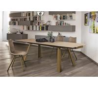 Tavolo design allungabile Gres Porcellanato Vetro Trasparente PONENTE 160cm