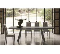 Tavolo design allungabile Gres Porcellanato Vetro Trasparente PONENTE 180cm