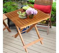Tavolo di Legno da Giardino Pieghevole Oliato Acacia Balcone Mobili H 50 CM