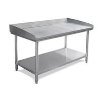 Tavolo di preparazione in acciaio inossidabile resistente con paraschizzi e ripiano inferiore con angoli arrotondati, tavolo da lavoro per cucina commerciale per ristoranti e uso domestico
