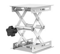 Tavolo di Sollevamento Manuale,Supporto Laboratorio - Piattaforma a Forbice Inox,Altezza Regolabile 50-460mm,Carico 5-25kg,5 Taglie (100x100mm a 300x300mm),per Lab & Auto RC(Stainless steel,300x300mm)
