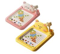 Tavolo disegno magnetico dei cartoni animati | Shibas & Bear Dot Art Toy per bambini | Tavole disegnos magnetico doodle divertenti | Tavolo disegno tallone magnetici interattivi per bambini piccoli