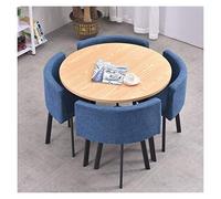 Tavolo e sedia combinazione soggiorno balcone tavolo per il tempo libero caffetteria panetteria lounge marmo tavolo rotondo 1 tavolo 4 sedie (colore: A) (B)