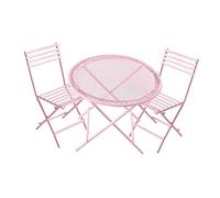 Tavolo E Sedia Miniatura In Metallo Per Case Da Gioco 1:12,Rosa | construzione in ferro, stile rustico elegante, decorazione per giardini fiabeschi e stanze, dettagli realistici, regalo DIY