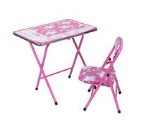 Tavolo e sedia per bambini, decoro unicorni, fucsia, Sibilla