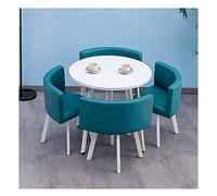 Tavolo e sedia per il tempo libero, combinazione per ufficio, reception, salotto, caffetteria, negozio di tè, tavolo per il tempo libero, balcone e soggiorno, tavolo rotondo da 80 cm, in legno