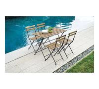 Set da Giardino Bistro' Quattro Posti In Ferro E Acacia Fsc Scura - Antracite Greenwood