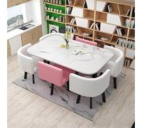Tavolo e sedie per reception per 6 persone, set da cucina e sala da pranzo, tavolo da conferenza e 6 sedie (colore : fucsia) (colore : 2)