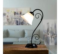 Tavolo E14 Vetro Schermo 43 CM Bianco Nero Rustico Casale Tischleuchte