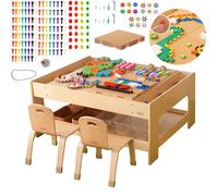 Tavolo educativo in legno masterkidz con accessori stem e 563 blocchi