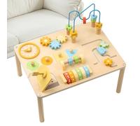 Tavolo educativo - Tavolo da attività in legno con labirinto di perline, forma assortita, di colore, motore - Competenza per bambini in età prescolare | Tavolo educativo per ragazze
