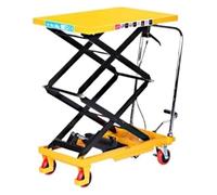 Tavolo elevatore a forbice, carrello elevatore idraulico, piattaforma di sollevamento portatile per magazzino e uso domestico, altezza 0,7-1,5 m, capacità 150 kg, design a doppia forbice