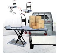 Tavolo elevatore idraulico a forbice con design mobile a carrello piatto, capacità 300 kg e altezza di sollevamento da 95 cm per una movimentazione efficiente dei materiali