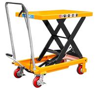 Tavolo elevatore idraulico a forbice da 150 kg, carrello con blocco multi-altezza, pedale manuale e pedale, tappetino in gomma antiscivolo per un facile carico e trasporto