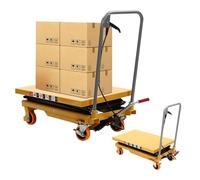 Tavolo Elevatore Idraulico a Forbice Manuale, Carrello Elevatore Idraulico, Piattaforma Elevatrice, Sollevatore Idraulico, Tavolo Elevatore per Magazzino e Officina,351kg