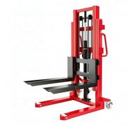 tavolo elevatore Impilatore manuale a doppio montante 1000 kg 100 cm Forca con freno for scaffale alto di magazzino