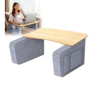 Tavolo ergonomico da letto con braccioli, scrivania per laptop per scrivere e lavorare, scrivania regolabile con supporto per adulti, marrone chiaro, perfetto per uso domestico e ufficio