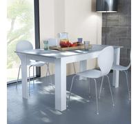 TAVOLO DA INTERNO MODERNO ESTENSIBILE 160/200x90x74.5 BIANCO CEMENTO MOD.GEMMA