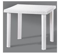 TAVOLO FIGARO RATTAN 80X80X72 BIANCO- 1,0 pz