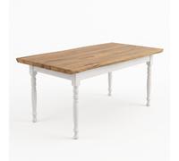 Tavolo fisso mod Giacarta in legno massiccio di cerro e rovere con gambe tornite
