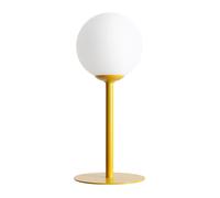 Tavolo Giallo Bianco 35 CM Vetro Metallo per E14 Cavo Interruttore Tischleuchte