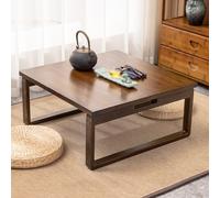 Tavolo Giapponese Basso Pieghevole Tatami, Tavolo Da Tè Quadrato Giapponese, Tavolino Portatile, Lavorazione Artigianale A Mortasa, Design A Scatto, Per Finestra A Bovindo(B,60cm)