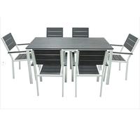 Tavolo giardino bianco in acciaio tavoli da esterno piano in resina 156x78x74h