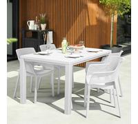 Keter tavolo julie 147x90 bianco in resina giardino