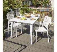 Keter Tavolo Lima Lungo 160 Cm, Tavolo Lima Adatto A 6 Persone, Bianco