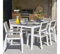 Tavolo Per Esterno In Resina 160x90 Doghe Effetto Legno Harmony Keter Cappuccino