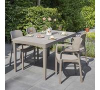Tavolo giardino polipropilene effetto rattan cappuccino cm 160x90x74 da esterno
