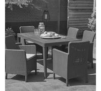 Tavolo giardino polipropilene effetto rattan graphite cm 160x90x74 da esterno