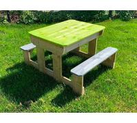 Tavolo Gioco per Bambini con Panche 100x80x52h cm in Legno Picnic Splash