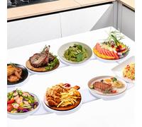 Tavolo girevole a 360 °, vassoio girevole a 360 °, rotondo, estensibile, vassoio girevole a 8 piatti,riutilizzabile, portatile, organizer per alimenti per feste in cucina